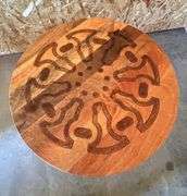 Slide Under Sofa, chair or bed. Tablet Desk. End Table. TV Tray. Snack Table. Side Table. 18" diameter wooden top stands 26.75" high. From Pier One. MA