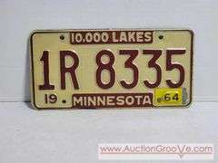 1964 Minnesota 10,000 Lakes License Plates. A4