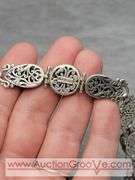 SARDA Sterling Silver Bracelet, Pendant, Earrings and Ring. Emerald Green. Adjustable Length Beacelet. 9-7.5", Ring Size 10. 68g total. JB