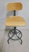 You are bidding on a Single, Swivel, Contoured Plywood, Adjustable Height Stools Chair by INTERION. 

More available in this auction.

Used and fully functional. See photos for details. 

From Company