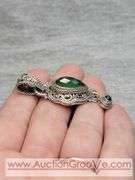 SARDA Sterling Silver Bracelet, Pendant, Earrings and Ring. Emerald Green. Adjustable Length Beacelet. 9-7.5", Ring Size 10. 68g total. JB