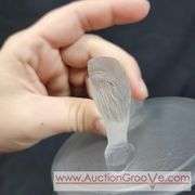 Frosted Pressed Glass Lid. Has chips. Lid / Cover only. 6 x 4. T4