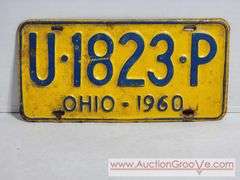 1960 OhioLicense Plate. A4