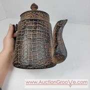 Metal tea Kettle. Decoration only. 9 x 9. A