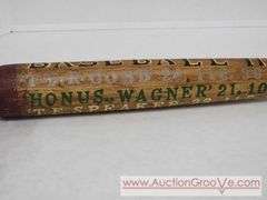 Antique high quality hand printed Baseball Hall of Fame bat Player names. 30". A2
