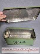Vintage Metal Picnick Basket and Metal Bread Box. B2