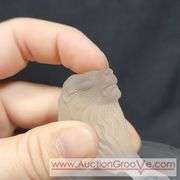 Frosted Pressed Glass Lid. Has chips. Lid / Cover only. 6 x 4. T4