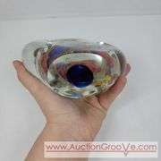 Hand-blown Glass Aquarium with Fish. 6 x 5. A