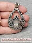 SARDA Sterling Silver Cultured White Mabe Pearl Monkey Ring Size 10 and Pendant. 30g Total. JB