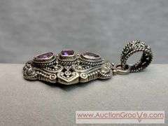 SARDA Sterling Silver Pure Pink and Mystic Topaz Pendant. 13.2g. JB