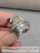 SARDA Sterling Silver Pink Mystic Topaz Ring Size 8 3/4. 9.8g. JB