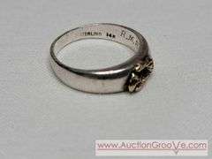 Sterling Silver and 14K Gold Eagle Ring. Size 8 3/4. A3