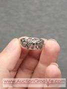 AURA By TJM. Marcasite and Garnet Sterling Silver Elephant Ring. Size 9. 3.3g. JB