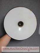 Vintage Green Porcelain Enamel Industrial Hanging Lamp. 12" Dia. B1