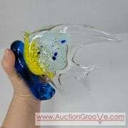 Hand Blown Glass Fish. 5 x 6. A