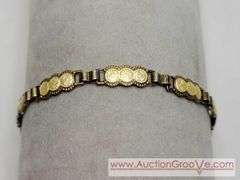 Enamel and Sterling Silver Norway 5.75" Bracelet. MB