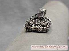 SARDA Sterling Silver Pink Topaz Pendant. 18.4g. JB