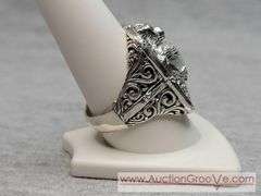 SARDA Sterling Silver Cultured White Mabe Pearl Monkey Ring Size 10 and Pendant. 30g Total. JB