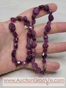 Polished Uncut Stauer Ruby Necklace. 925. 17.5" MB