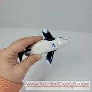 2 Ceramic Whale Figuines. 7 x 3 and 5 x 2. A