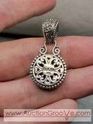 SARDA Artisan Gem Collection of Bali .06CT White Diamond Sterling Silver Solitaire Ring Size 10 and Matching Pendant. 14.8g Total. JB