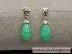 Sterling Silver Jadeite Earrings. JB