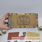 Roi-Tan cigar box filled with collectibles and advertising. La Crescent, Packers, Old Style amd more. See photos. A