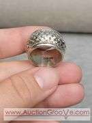 SARDA Sterling Silve Basket Weave Spinner Ring. Size 7. 8.1g. JB