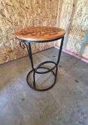 Slide Under Sofa, chair or bed. Tablet Desk. End Table. TV Tray. Snack Table. Side Table. 18" diameter wooden top stands 26.75" high. From Pier One. MA
