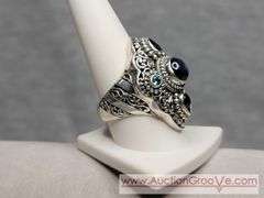 SARDA Sterling Silver Blue Sapphire and Topaz Ring and Pendant. Size 10. 24.8g total. JB