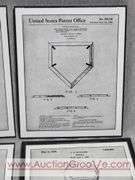4 Baseball Themed Framed Prints. 8.5 x 10.5 each. A4