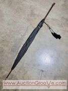 Antique TA Chapman Co. Milwaukee WI Umbrella with Wooden Handle. The tie ripped off. A2