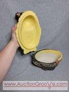 Lidded Rooster Dish. 10 x 6 x 8. A3