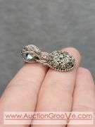 SARDA Artisan Gem Collection of Bali .06CT White Diamond Sterling Silver Solitaire Ring Size 10 and Matching Pendant. 14.8g Total. JB