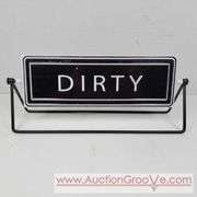 Metal Rotating Sign. CLEAN / DIRTY. 12 X 5. T2