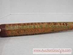 Antique high quality hand printed Baseball Hall of Fame bat Player names. 30". A2