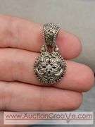 SARDA Artisan Gem Collection of Bali .06CT White Diamond Sterling Silver Solitaire Ring Size 10 and Matching Pendant. 14.8g Total. JB