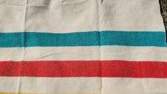 HUDSON BAY WOOL BLANKET. Zoom in on photos to examine condition. 83 X 66".