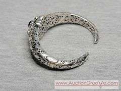 SARDA Blue Sapphire and Topaz Sterling Silver Cuff Bracelet. 28g. JB