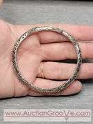 SARDA Sterling Silver Hinged Filigree Bangle Bracelet. 24g. JB