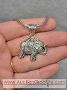 SARDA Sterling Silver Elephant 17" Necklace with Earrings. Total weight 28g 925. JB
