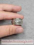 SARDA Sterling Silve Basket Weave Spinner Ring. Size 7. 8.1g. JB