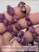 Polished Uncut Stauer Ruby Necklace. 925. 17.5" MB
