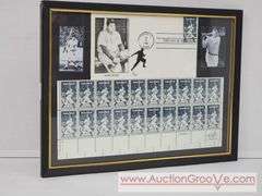 20 Babe Ruth USPS postage stamps & First day issue in FRAME. A1