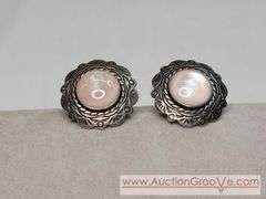 Carolyn Pollack Pink Mother of Pearl And Sterling Silver Clip on Earrings. MB