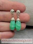Sterling Silver Jadeite Earrings. JB