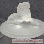 Frosted Pressed Glass Lid. Has chips. Lid / Cover only. 6 x 4. T4