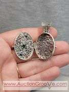 SARDA Sterling Silver Emerald and Blue Topaz Butterfly and DragonFly Locket Pendant. 14.6g. JB