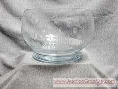 Krosno of Poland. Etched and Cut Crystal Bowl. 7 x 5. A3