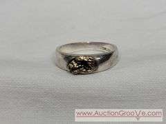 Sterling Silver and 14K Gold Eagle Ring. Size 8 3/4. A3